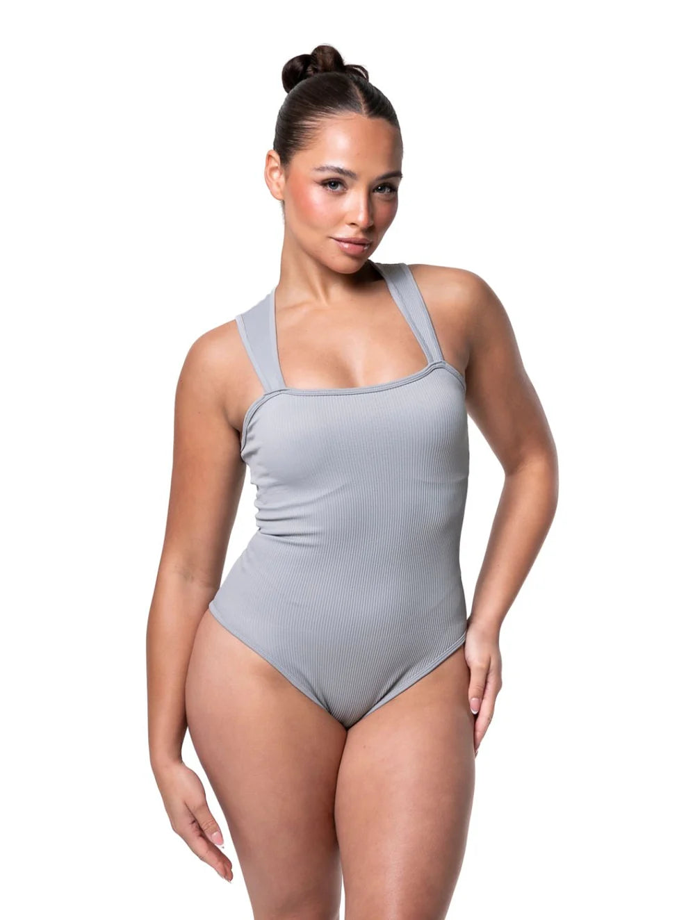 Gerippter Shapewear-Body mit Carré-Ausschnitt