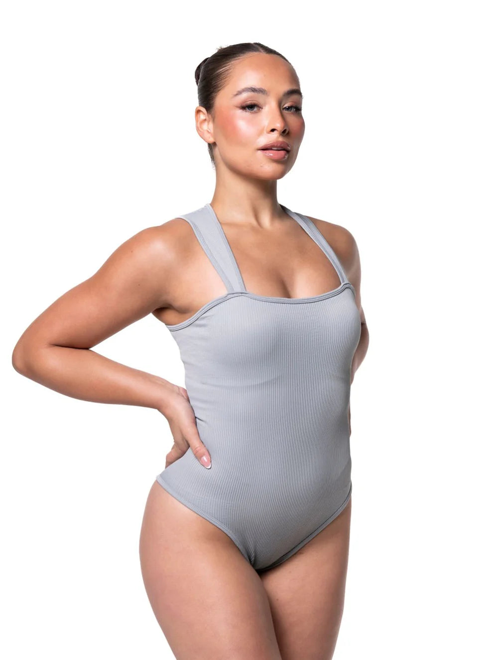 Gerippter Shapewear-Body mit Carré-Ausschnitt